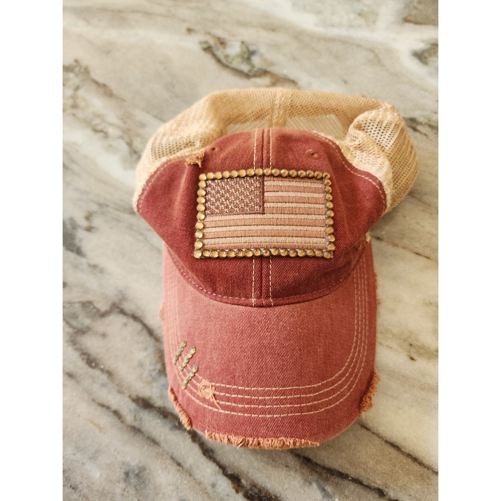 Custom‎ Bling Embroidered American Flag Patriotic Hat Cap